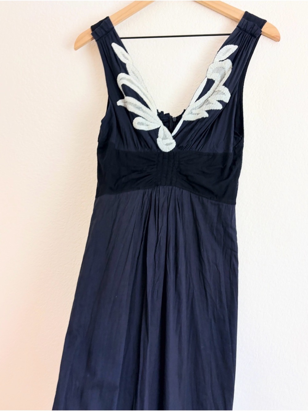 Yoana Baraschi Anthropologie Black Embroidered Dress